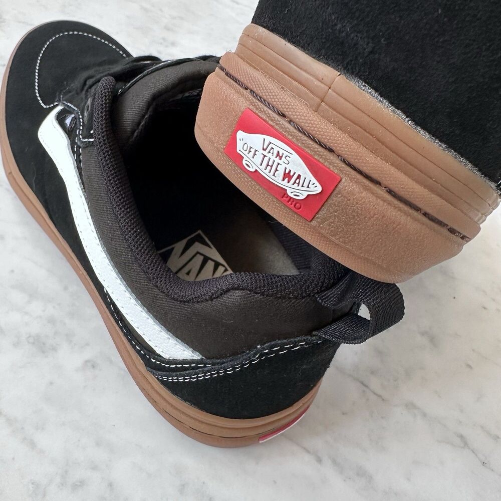 Vans Kyle Walker Pro Black Gum Men's 8.5 Suede Shoes Sneakers White Side Stipes - Picture 12 of 13